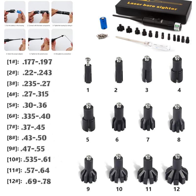 Laser Boresighter Kit - Kit de mira láser táctica verde