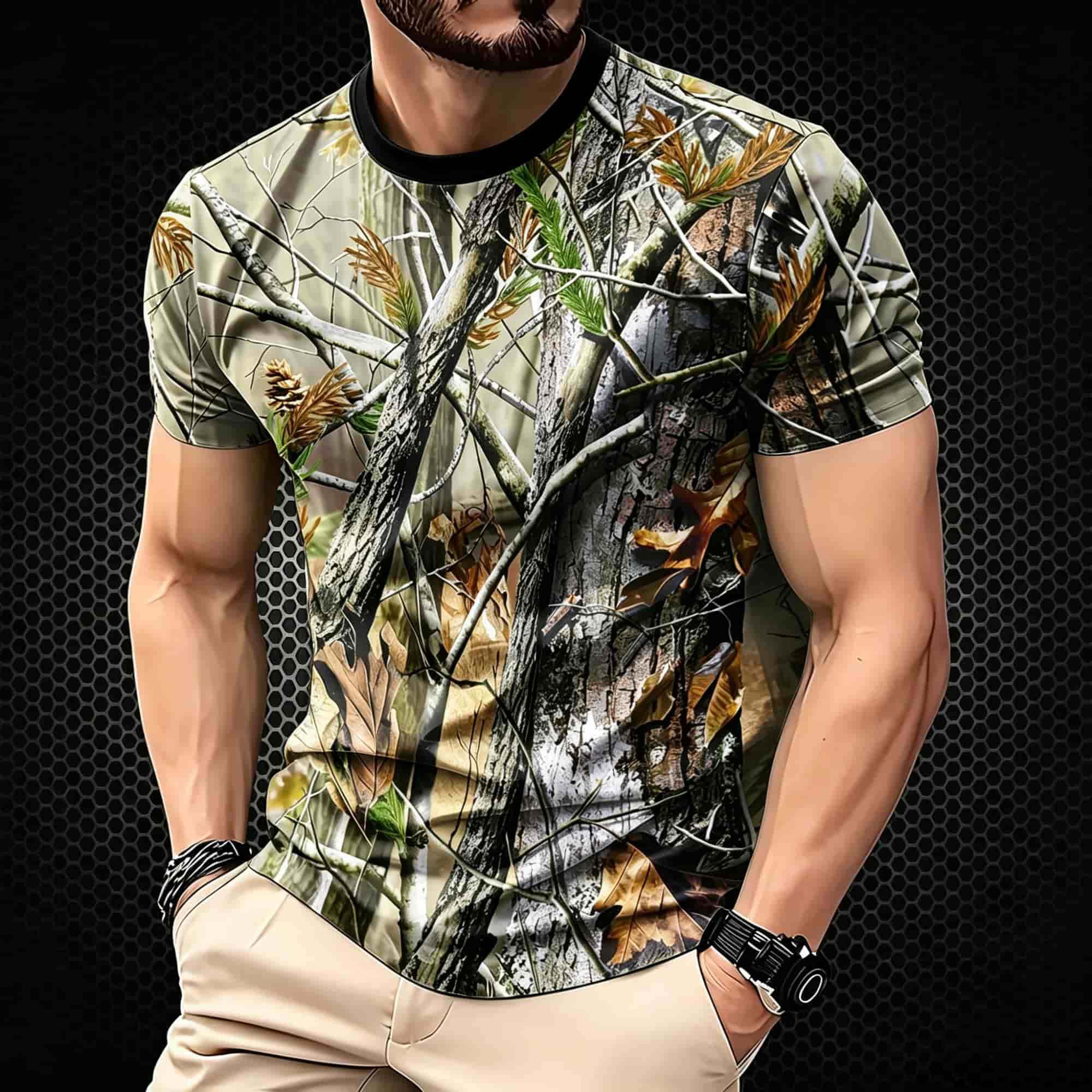 Camiseta Casual Básica de Camu - Hunting And Camping In Jungle reseña y precio